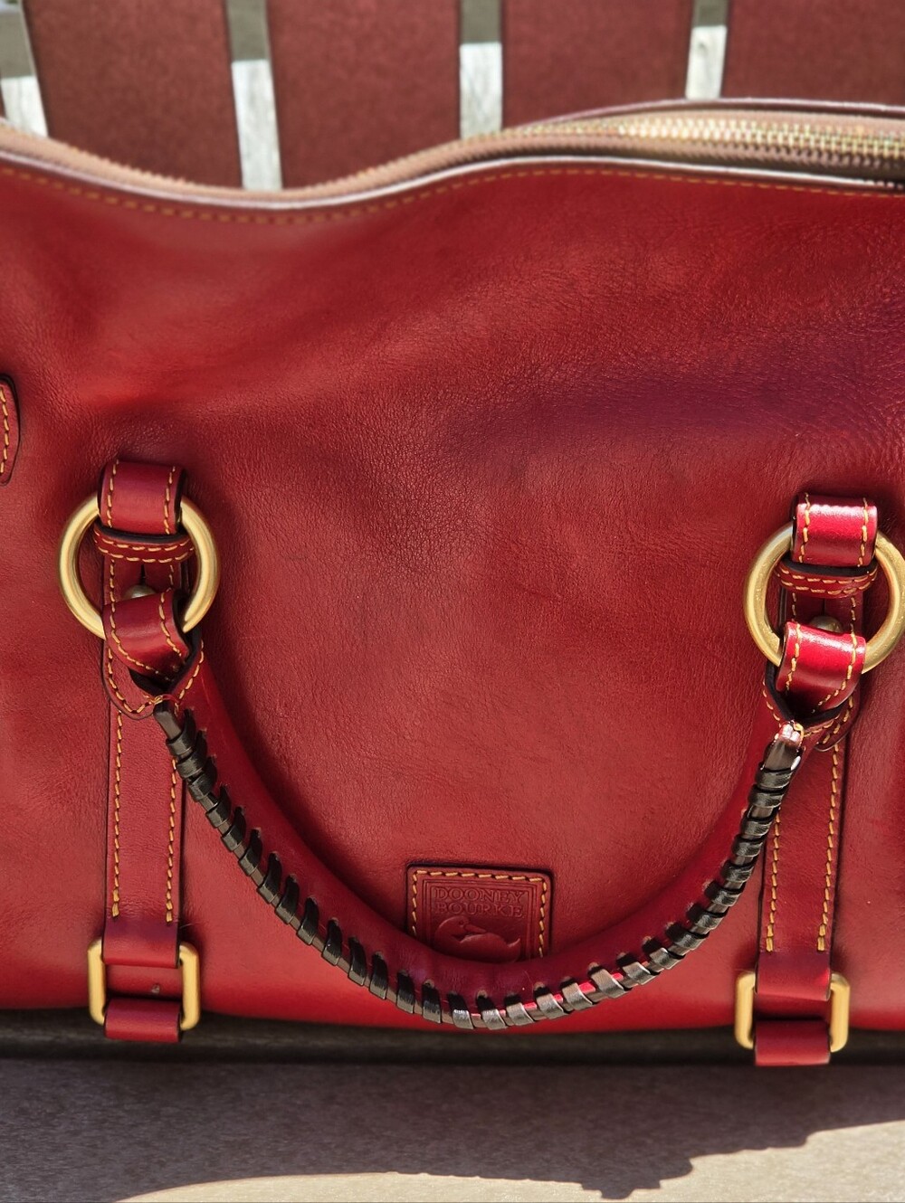 Dooney and Bourke Red Large Florentine Satchell